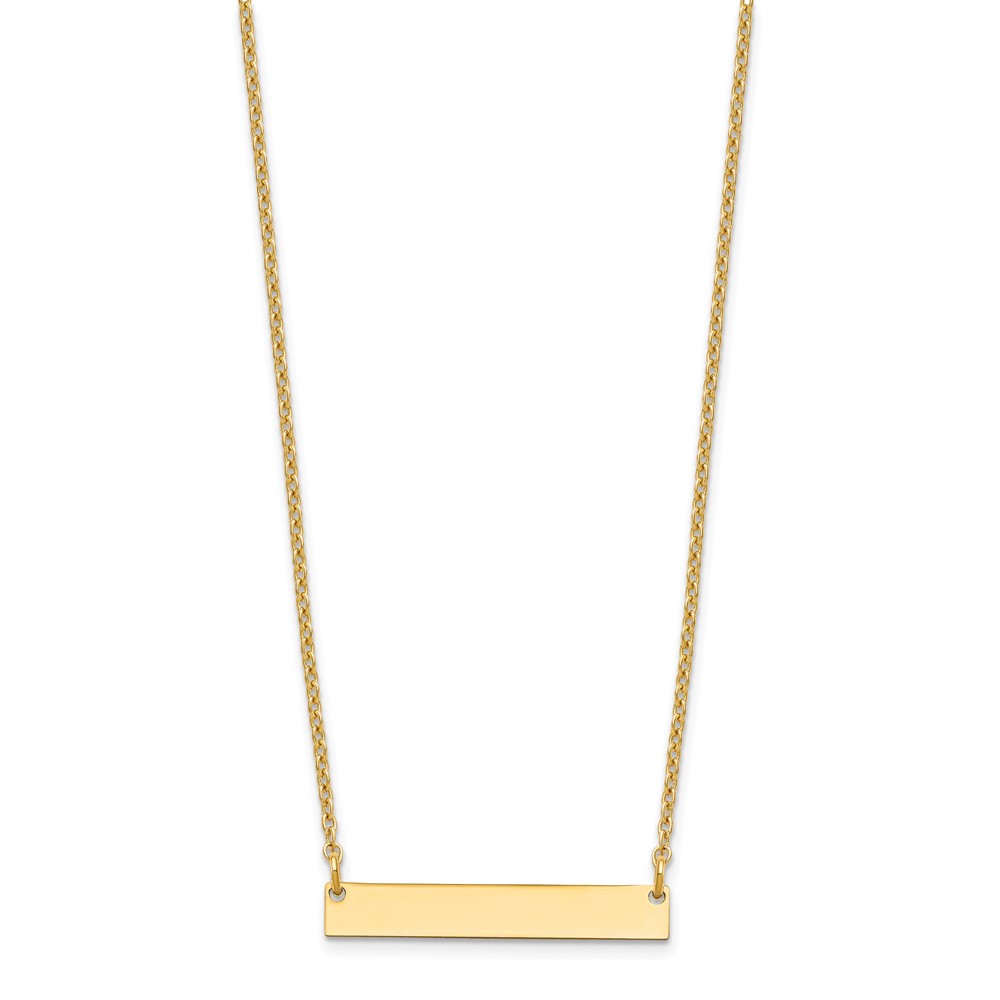 Sterling Silver/Gold-plated Small Blank Bar Necklace (XNA637GP)