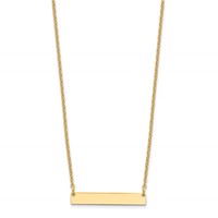Sterling Silver Gold-plated Small Blank Bar Necklace view 2