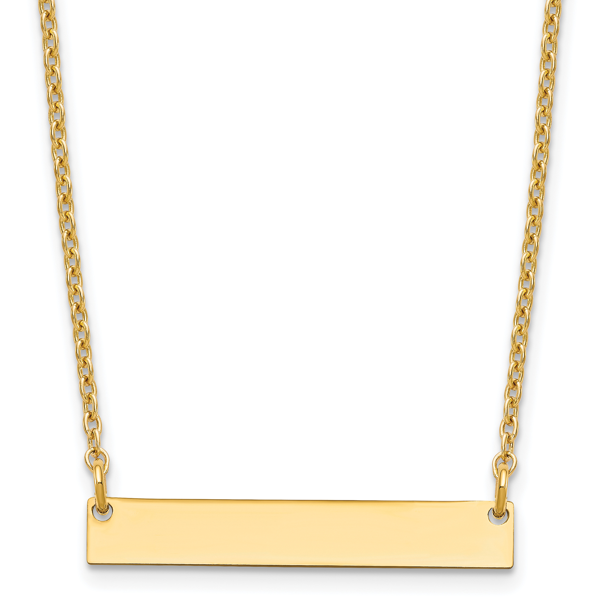 Sterling Silver/Gold-plated Small Blank Bar Necklace (XNA637GP)
