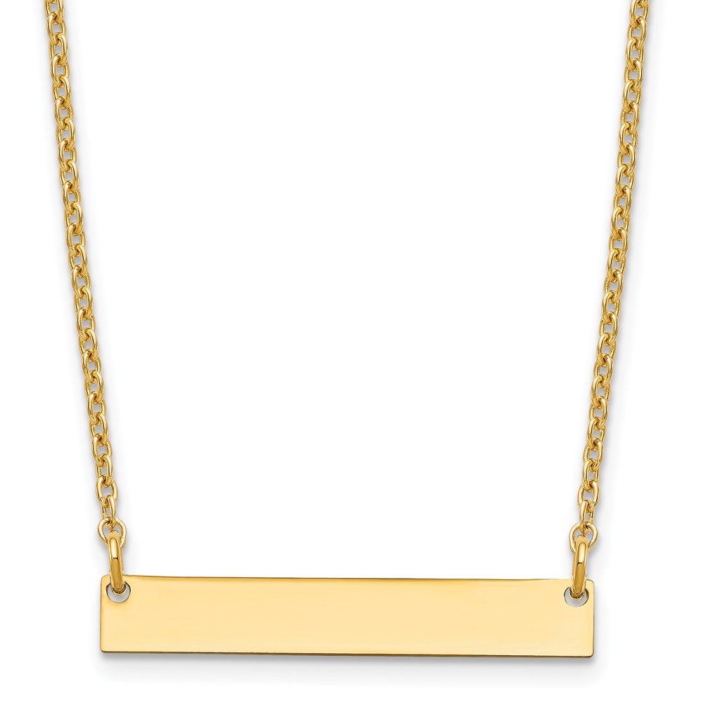 Sterling Silver/Gold-plated Small Blank Bar Necklace (XNA637GP)