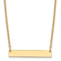 Sterling Silver Gold-plated Small Blank Bar Necklace view 1
