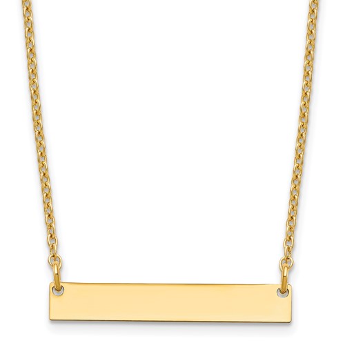 Sterling Silver Gold-plated Small Blank Bar Necklace