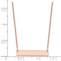 14K Rose Gold Small Blank Bar Necklace view 2