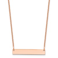 14K Rose Gold Small Blank Bar Necklace view 1