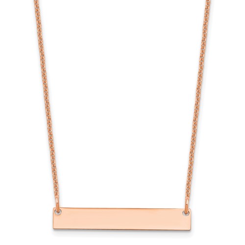 14K Rose Gold Small Blank Bar Necklace