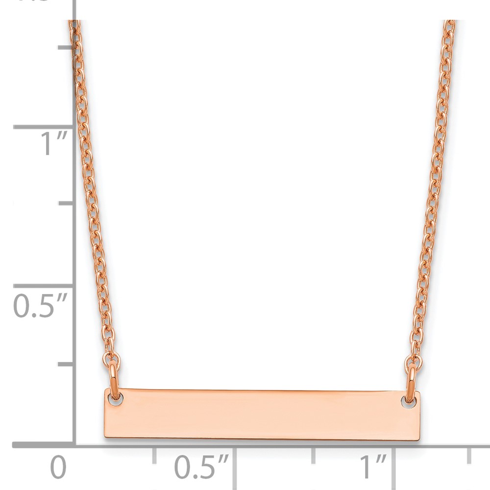 Sterling Silver/Rose-plated Small Blank Bar Necklace (XNA637RP)