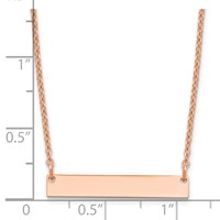 Sterling Silver Rose-plated Small Blank Bar Necklace view 2