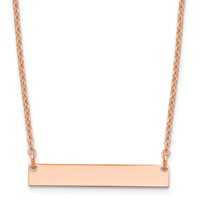 Sterling Silver Rose-plated Small Blank Bar Necklace view 1