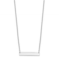 Sterling Silver Rhodium-plated Small Blank Bar Necklace view 2