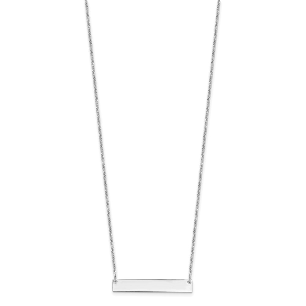 14k White Gold Small Polished Blank Bar Necklace (XNA637W)