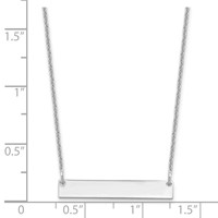 10K White Gold Small Blank Bar Necklace view 2