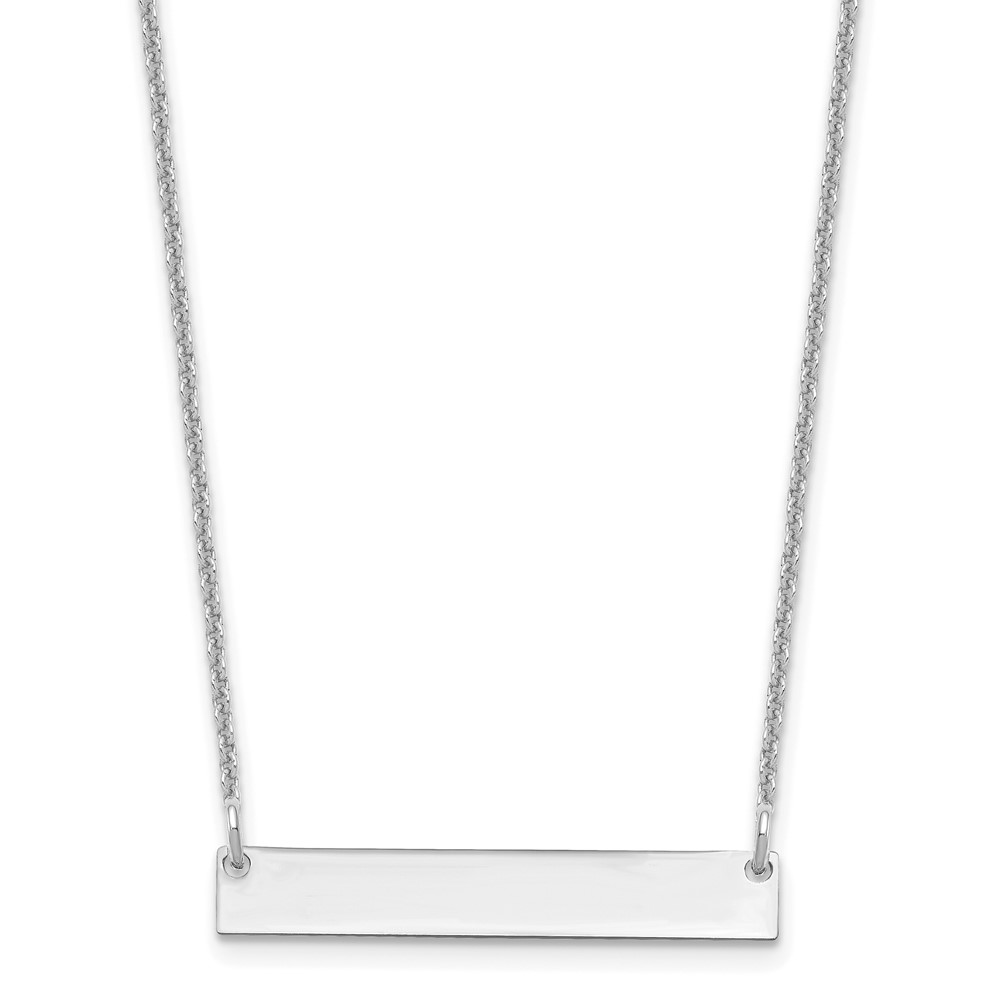 10k White Gold Small Blank Bar Necklace (10XNA637W)