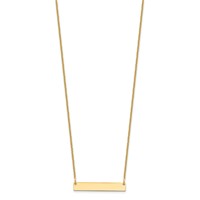 14K Yellow Gold Small Polished Blank Bar Necklace view 2