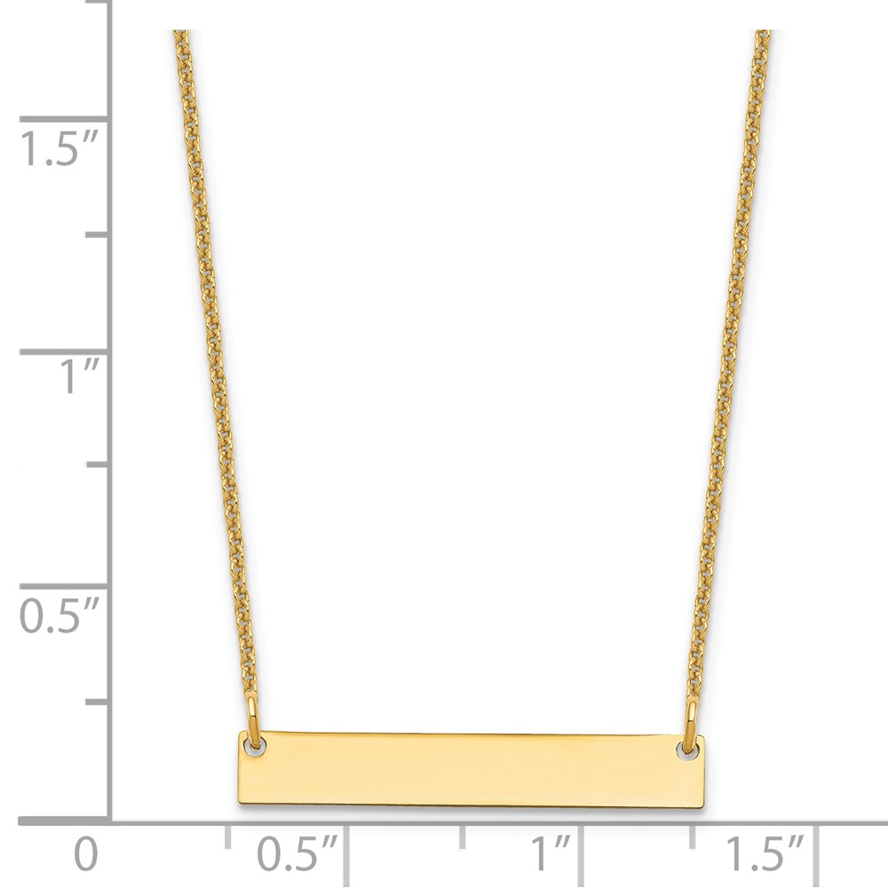 14k Yellow Gold Small Polished Blank Bar Necklace (XNA637Y)