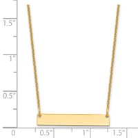 14K Yellow Gold Small Polished Blank Bar Necklace view 3