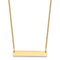 14K Yellow Gold Small Polished Blank Bar Necklace view 1