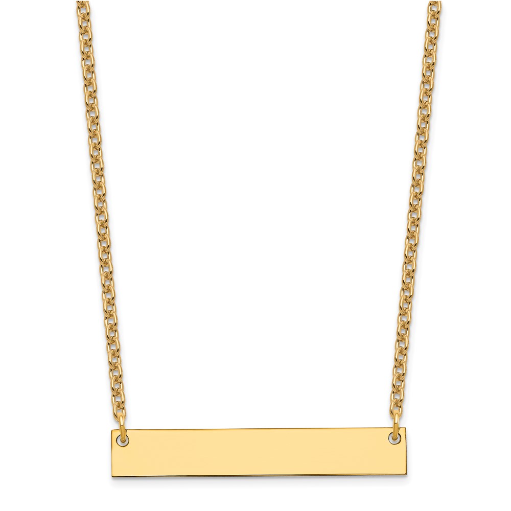 Sterling Silver/Gold-plated Medium Blank Bar Necklace (XNA638GP)