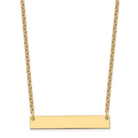 Sterling Silver Gold-plated Medium Blank Bar Necklace view 2