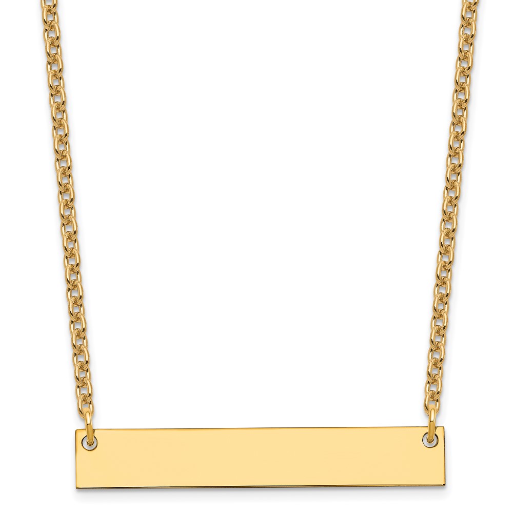Sterling Silver/Gold-plated Medium Blank Bar Necklace (XNA638GP)
