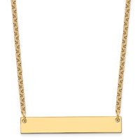 Sterling Silver Gold-plated Medium Blank Bar Necklace view 1