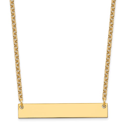 Sterling Silver Gold-plated Medium Blank Bar Necklace