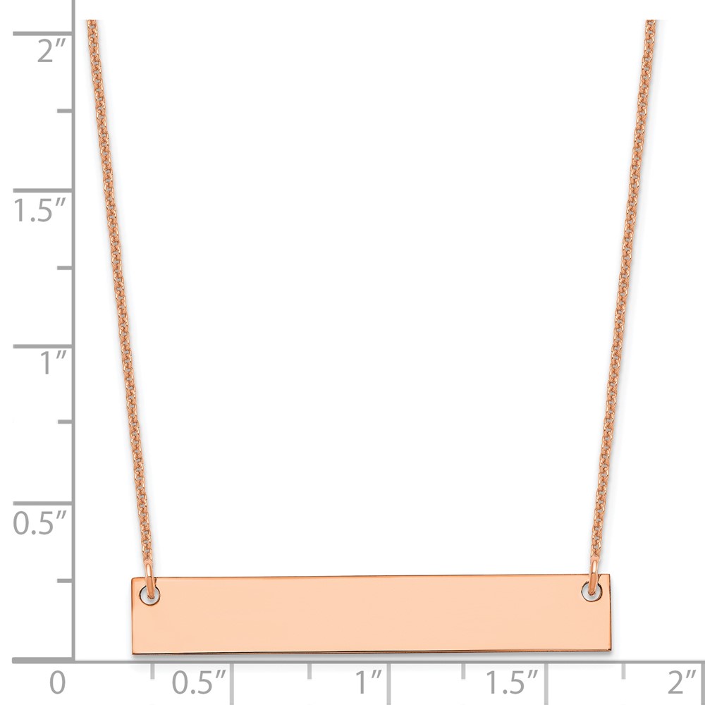 14k Rose Gold Medium Blank Bar Necklace (XNA638R)