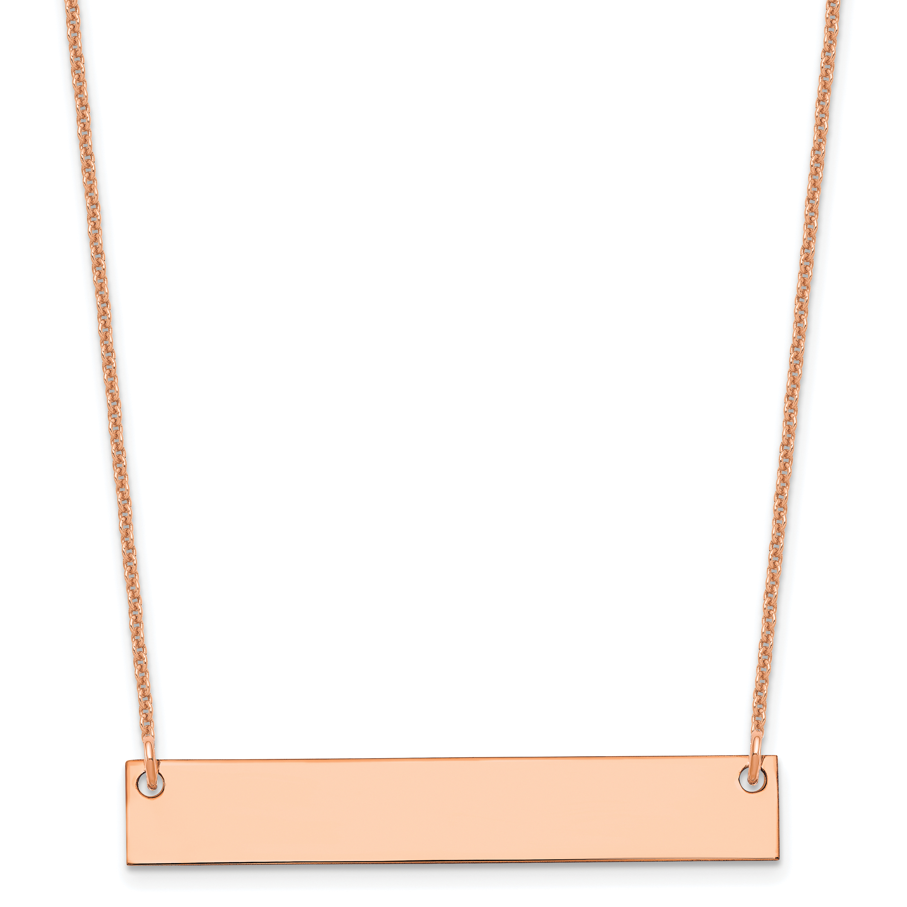 14k Rose Gold Medium Blank Bar Necklace (XNA638R)