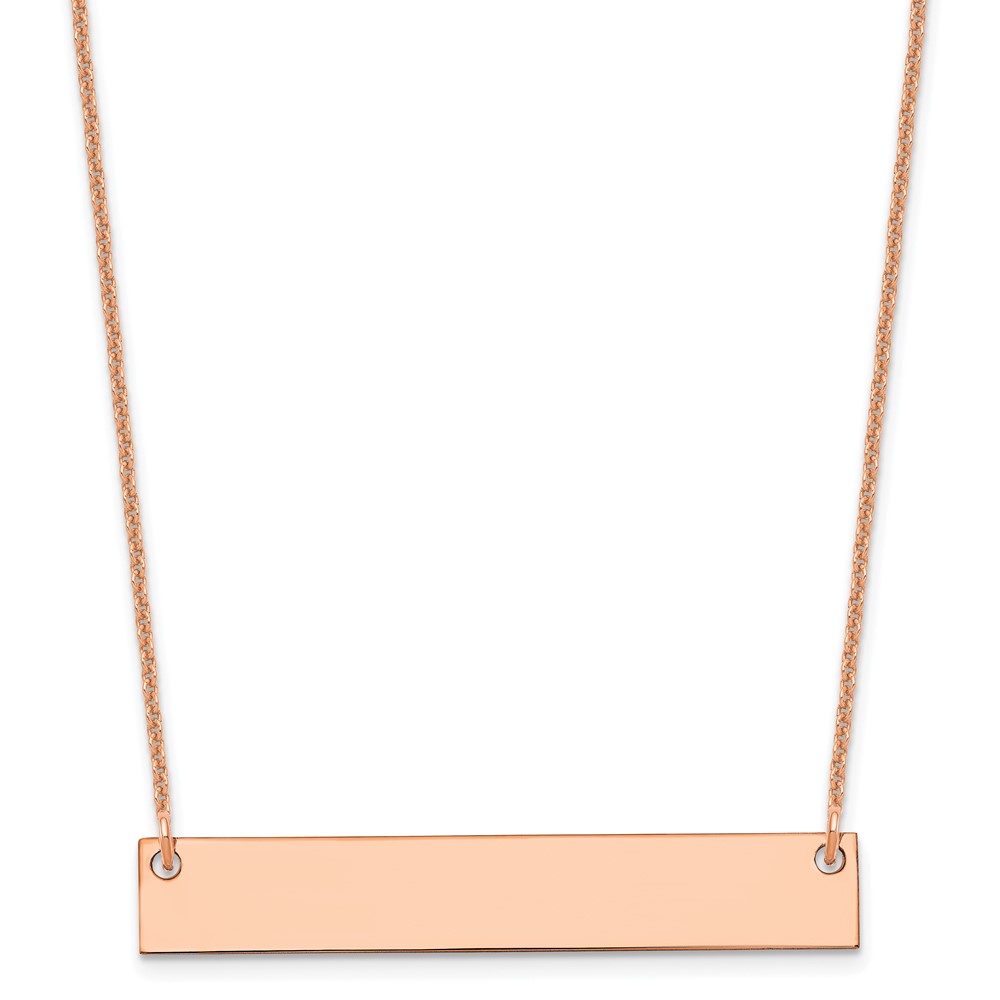14k Rose Gold Medium Blank Bar Necklace (XNA638R)