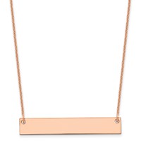 14K Rose Gold Medium Blank Bar Necklace view 1