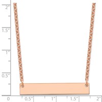 Sterling Silver Rose-plated Medium Blank Bar Necklace view 2