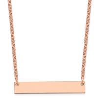 Sterling Silver Rose-plated Medium Blank Bar Necklace view 1