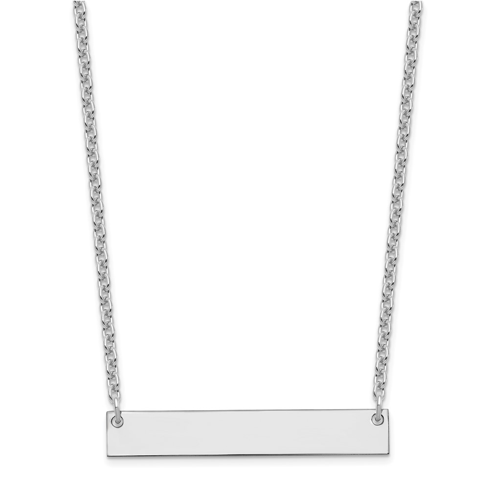 Sterling Silver/Rhodium-plated Medium Blank Bar Necklace (XNA638SS)