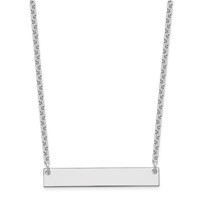 Sterling Silver Rhodium-plated Medium Blank Bar Necklace view 2