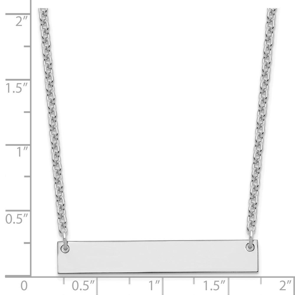 Sterling Silver/Rhodium-plated Medium Blank Bar Necklace (XNA638SS)