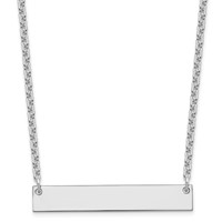 Sterling Silver Rhodium-plated Medium Blank Bar Necklace view 1