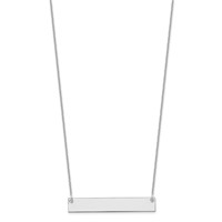 14K White Gold Medium Blank Bar Necklace view 2