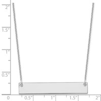14K White Gold Medium Blank Bar Necklace view 3