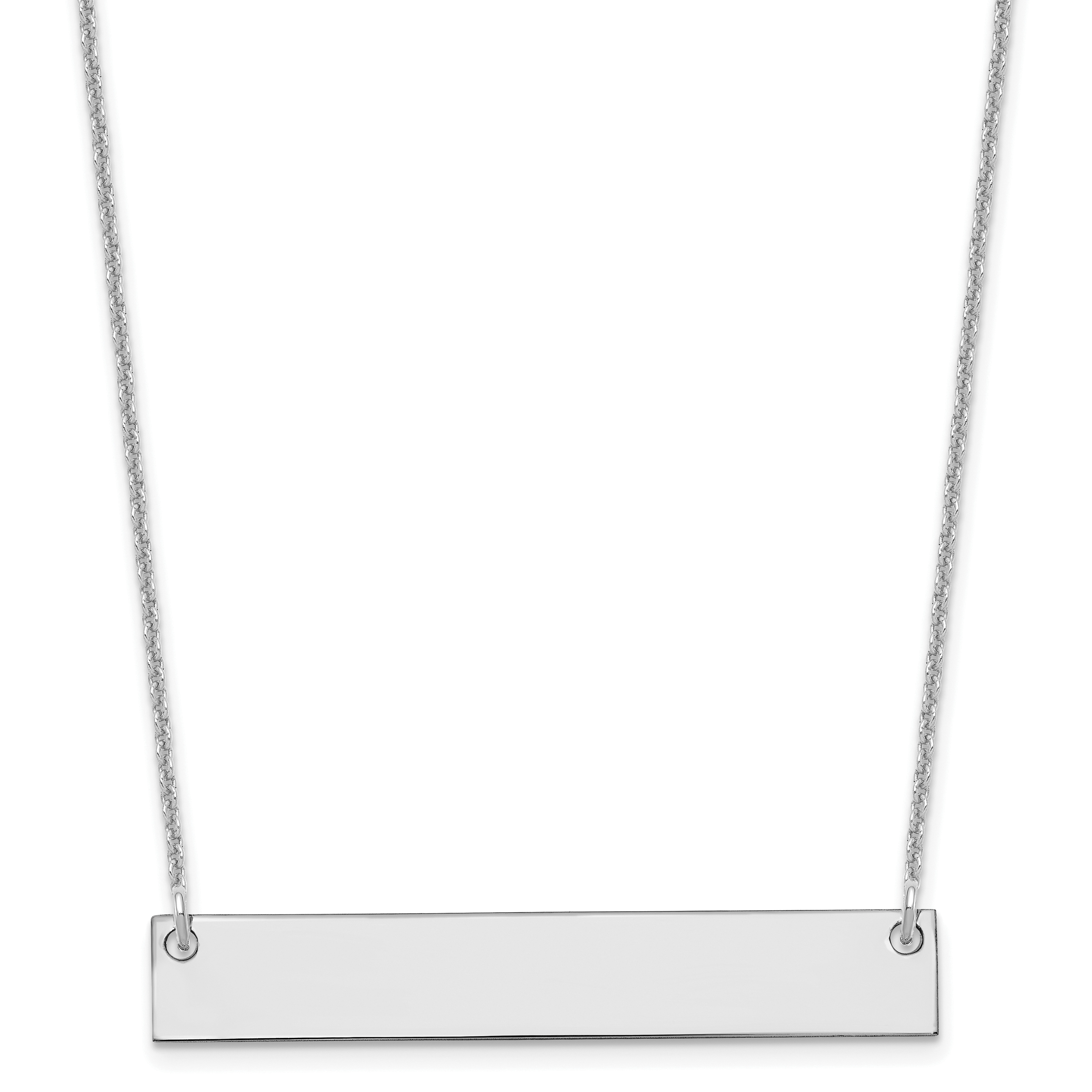 10k White Gold Medium Blank Bar Necklace (10XNA638W)