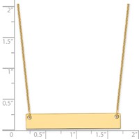14K Yellow Gold Medium Blank Bar Necklace view 3