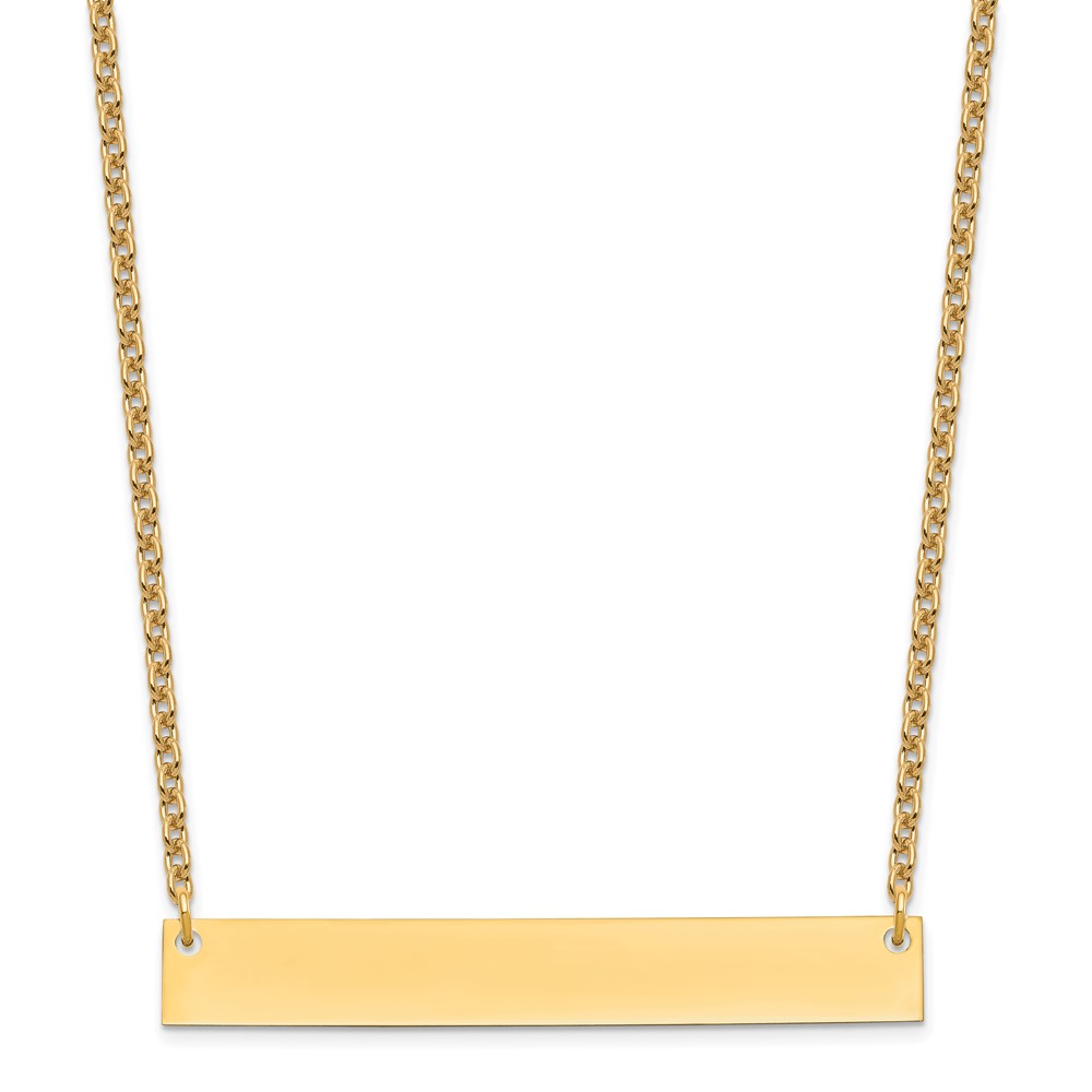 Sterling Silver/Gold-plated Large Blank Bar Necklace (XNA639GP)