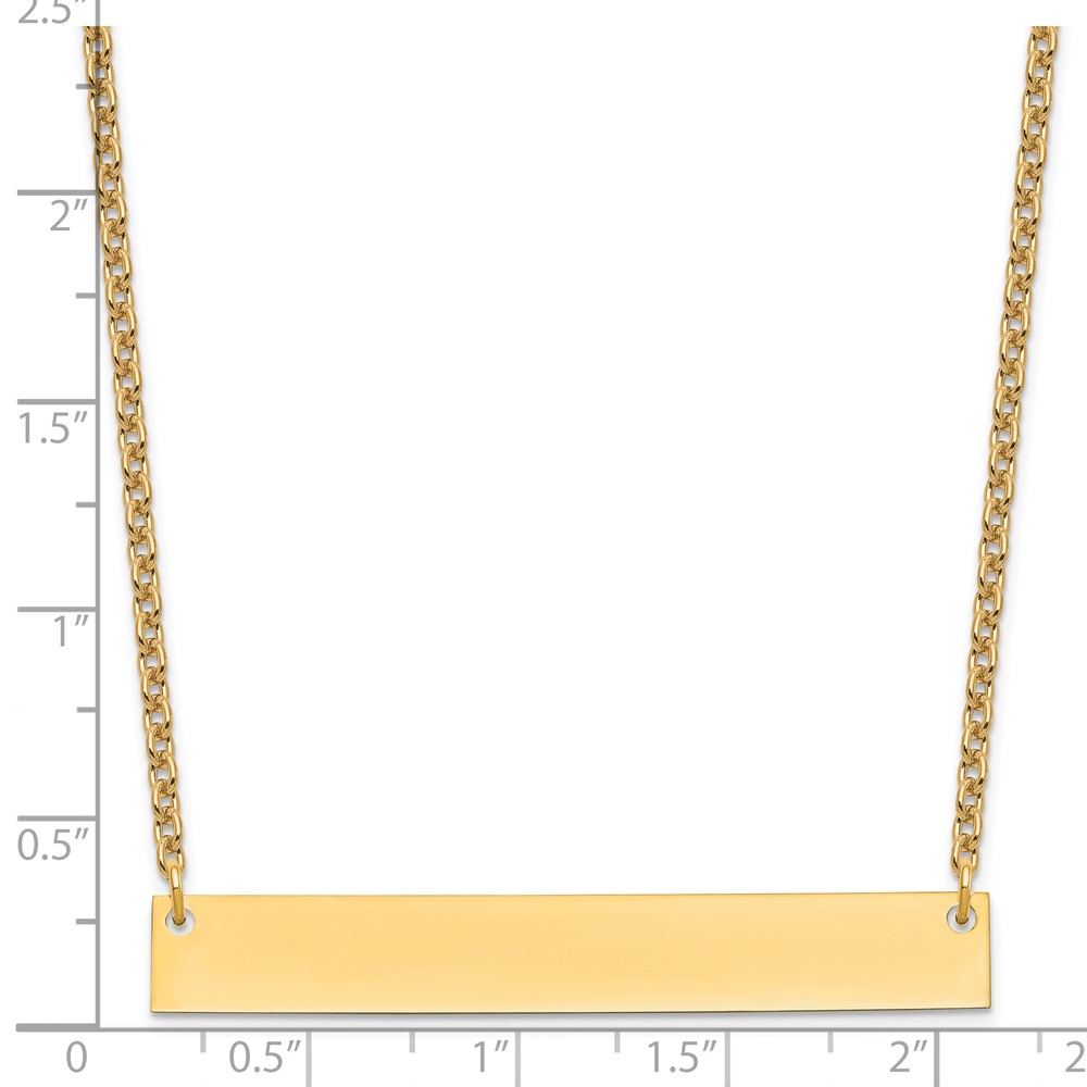 Sterling Silver/Gold-plated Large Blank Bar Necklace (XNA639GP)
