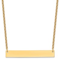 Sterling Silver Gold-plated Large Blank Bar Necklace view 1