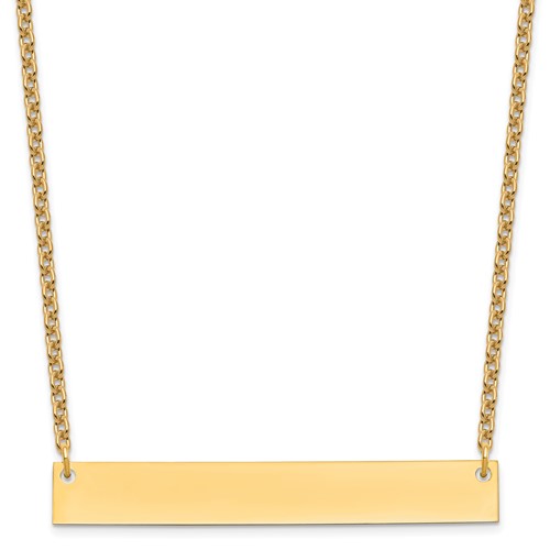 Sterling Silver Gold-plated Large Blank Bar Necklace