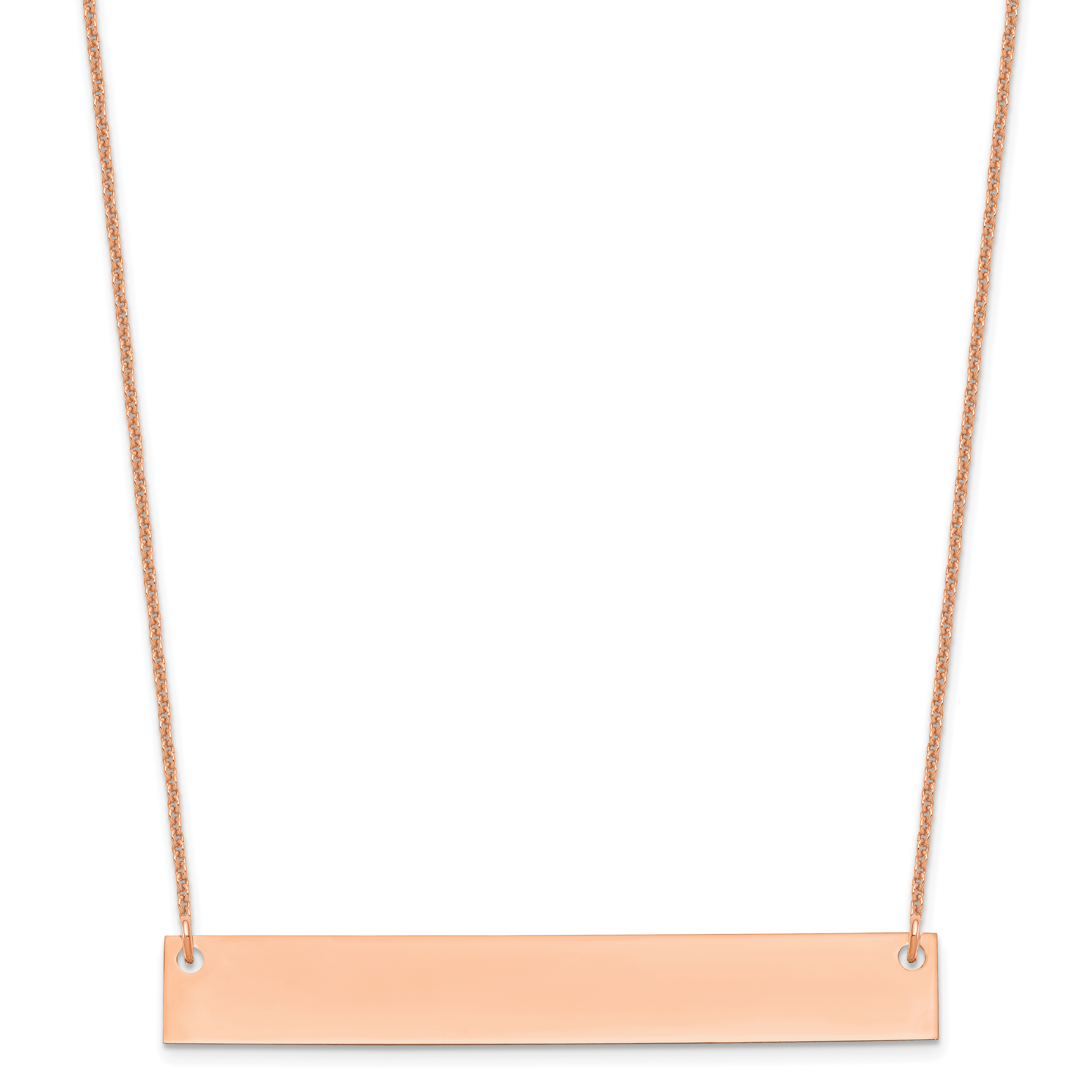 14k Rose Gold Large Blank Bar Necklace (XNA639R)