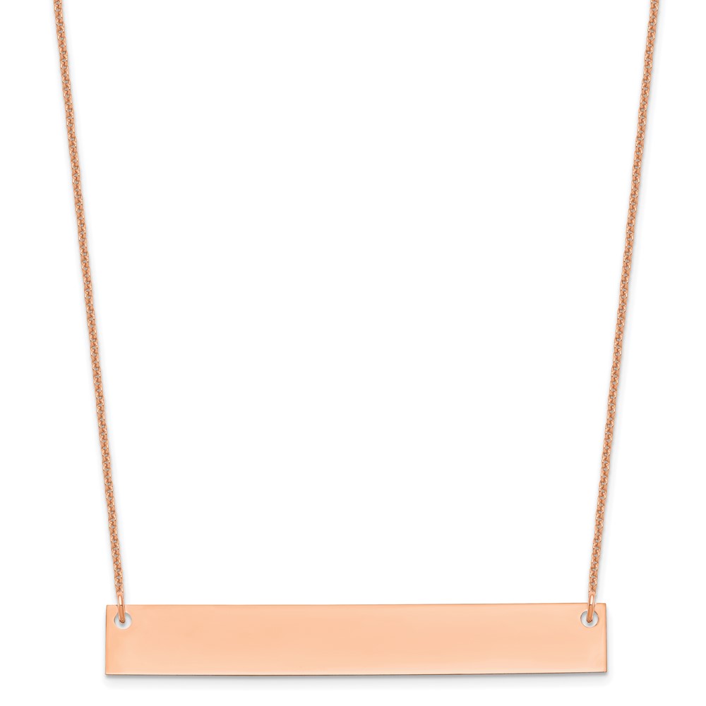14k Rose Gold Large Blank Bar Necklace (XNA639R)