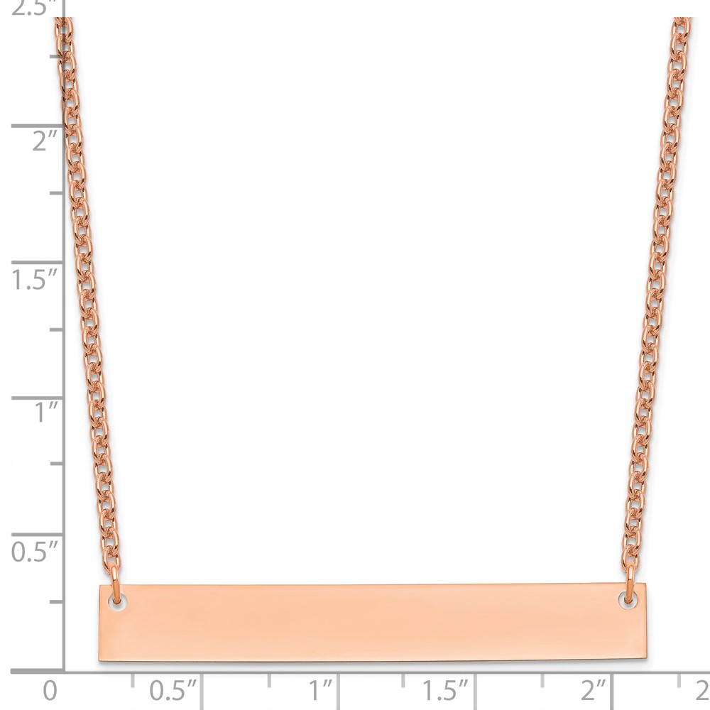 Sterling Silver/Rose-plated Large Blank Bar Necklace (XNA639RP)