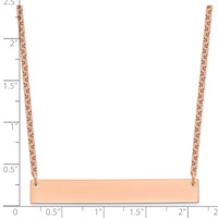 Sterling Silver Rose-plated Large Blank Bar Necklace view 2