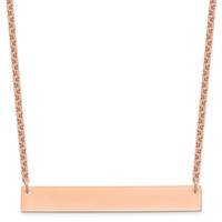 Sterling Silver Rose-plated Large Blank Bar Necklace view 1