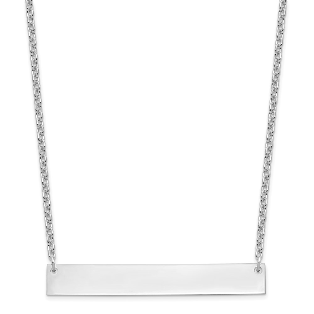 Sterling Silver/Rhodium-plated Large Blank Bar Necklace (XNA639SS)