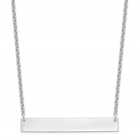 Sterling Silver Rhodium-plated Large Blank Bar Necklace view 2